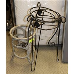 LOT OF 3 WROUGHT IRON PLANT STANDS