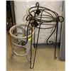 Image 1 : LOT OF 3 WROUGHT IRON PLANT STANDS