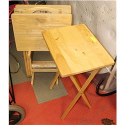 SET OF WOOD STYLE TV TRAYS