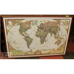 LARGE MAP OF THE WORLD PICTURE 47"X32"