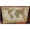 Image 1 : LARGE MAP OF THE WORLD PICTURE 47"X32"
