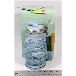 VINTAGE FISHING STEIN WITH ORIGINAL BOX