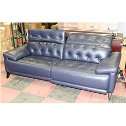 NEW NAVY BLUE GENUINE LEATHER POWER RECLINER