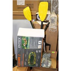 SEA HOG 2 INFLATABLE BOAT WITH OARS AND PUMP.