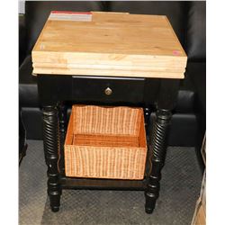 NEW BLACK KITCHEN ISLE WITH BUTCHER BLOCK STYLE