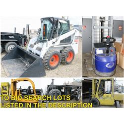 FEATURED LOTS: FORKLIFTS, BOBCAT & TRAILER