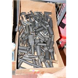 LARGE BOX OF ASSORTED JET IMPACT AND REG SOCKETS.