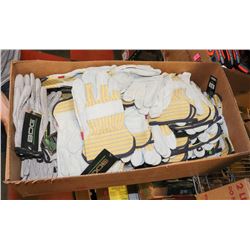 LARGE BOX OF BDG ASSORTED WORK GLOVES.