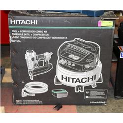HITACHI TOOL AND COMPRESSOR COMBO KIT.