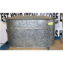 VINTAGE GALVANIZED BOILER WITH LID AND RACK