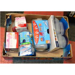 LARGE BOX OF NEW CONTAINERS & LIDS -