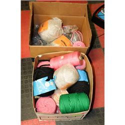 2 BOXES OF VAROUS COLOURS OF CRAFT CORDING