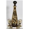 Image 1 : MID CENTURY BOHEMIAN GLASS DECANTER AND GLASSES.
