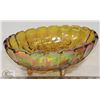 Image 1 : LARGE FROSTED CARNIVAL GLASS CENTER PIECE BOWL.