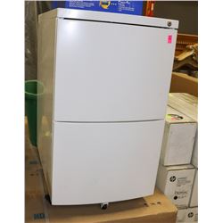 NEW HDL WHITE METAL 2 DRAWER OFFICE CABINET.