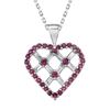 Image 1 : 14k White Gold 0.96CTW Diamond and Ruby Pendant, (SI2 /G-H)