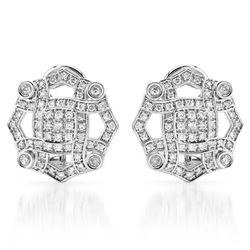 14k White Gold 0.71CTW Diamond Earrings, (SI2-SI3/G-H)