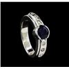 Image 4 : 1.28 ctw Blue Sapphire and Diamond Ring - 14KT White Gold