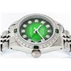 Image 3 : Rolex Ladies Stainless Steel 26MM Green Vignette Diamond Datejust Wriswatch