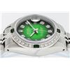 Image 4 : Rolex Ladies Stainless Steel 26MM Green Vignette Diamond Datejust Wriswatch
