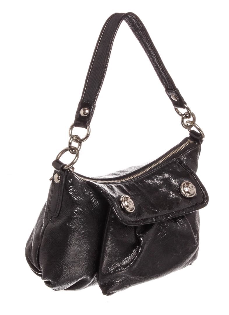 Coach Black Liquid Gloss Patent Leather Crossbody Bag