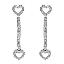 14k White Gold 0.92CTW Diamond Earrings, (SI3/G-H)