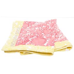 Louis Vuitton Pink Yellow White Floral Cotton Beach Towel