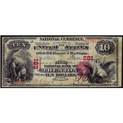 1875 $10 First National Bank CH# 281 Trenton, NJ National Currency Note