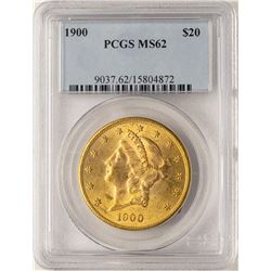 1900 $20 Liberty Head Double Eagle Gold Coin PCGS MS62