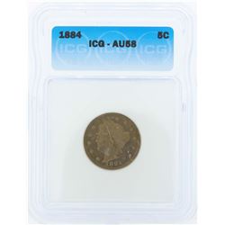 1884 Liberty Head Nickel Coin ICG AU58