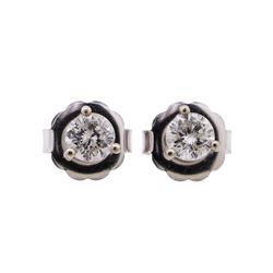 1.24 ctw Diamond Earrings - 14KT White Gold