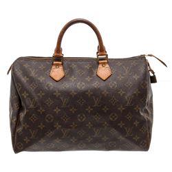 Louis Vuitton Monogram Canvas Leather Speedy 30 cm Bag