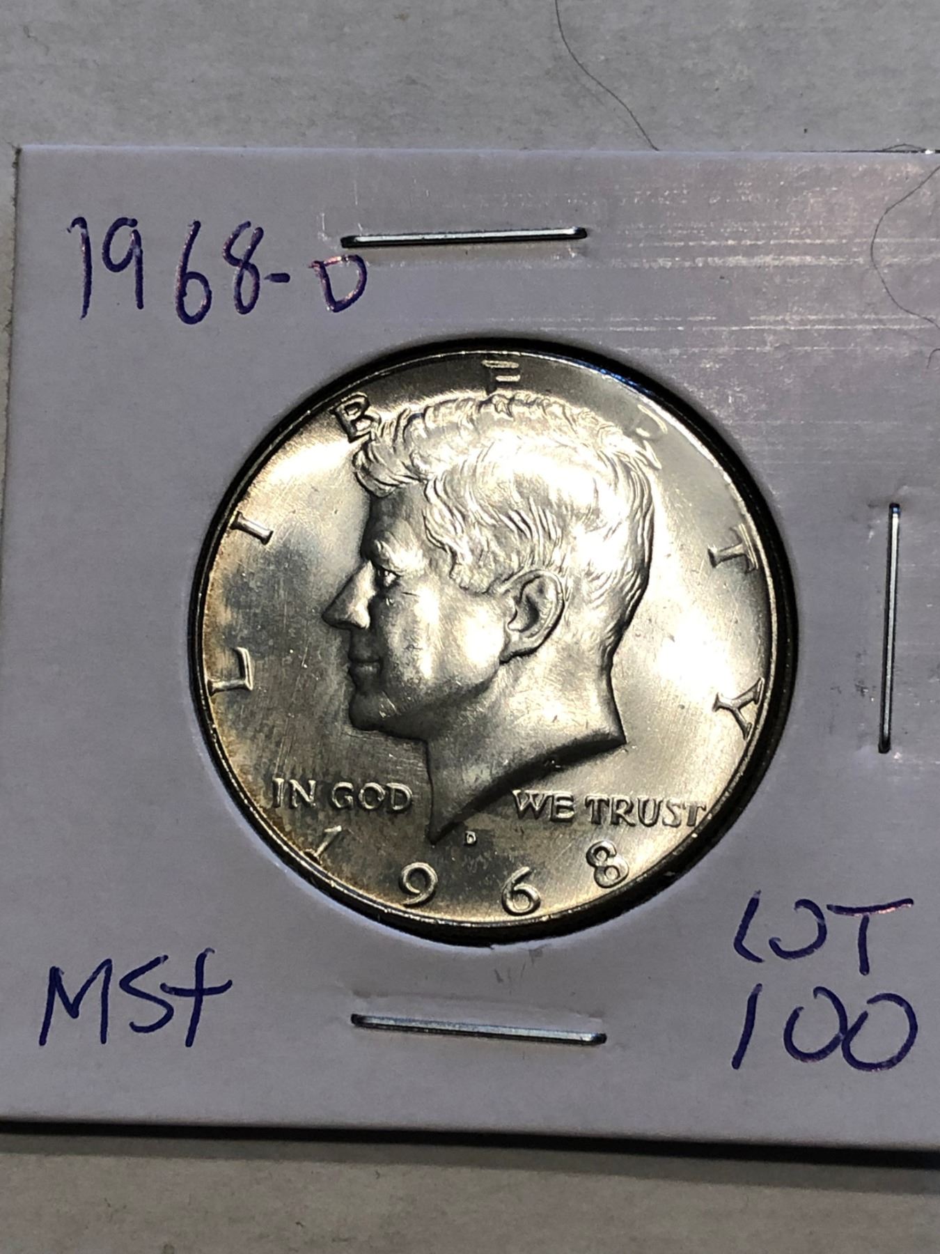 Beautiful 1968 D Silver Kennedy Half Dollar MS High Grade