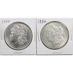 1880 & 1882 MORGAN SILVER DOLLARS