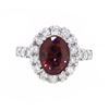 18KT White Gold 3.27ct GIA Cert Color Changing Garnet and Diamond Ring