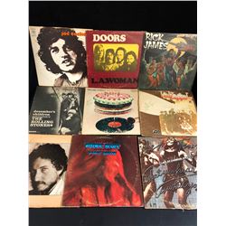 VINYL RECORD LOT (THE DOORS/ ROLLING STONES/ RICK JAMES...)