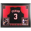 Image 1 : Allen Iverson Signed Philadelphia 76ers 35x43 Custom Framed Jersey Display (JSA COA)