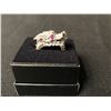 Image 4 : EXQUISITE 2MM RED RUBY EMERALD MARCASITE 925 SILVER DRAGON RING (SIZE 8)