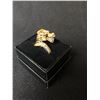 Image 1 : UNHEATED MARQUISE CUT RICH YELLOW CILRINE ON WHITE GOLD & YELLOW DRAGON RING