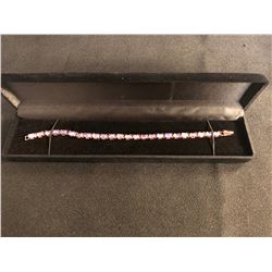 CAB BLUE VIOLET TANZANITE ROSE GOLD BRACELET (T.C.W 71.08 CT INCLUDING 925 SILVER)