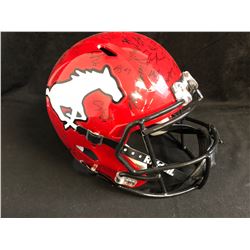 2014 CALGARY STAMPEDERS MULTI SIGNED FOTBALL HELMET (Bo Levi Mitchell/ St. Pierre/ Jones...)