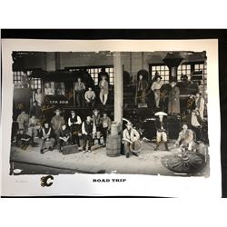 CALGARY FLAMES TEAM SIGNED "ROAD TRIP" PRINT (34" X 30")