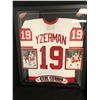 Image 1 : Steve Yzerman Signed Red Wings 35x43 Custom Framed Jersey (JSA COA & Yzerman Hologram)