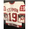Image 4 : Steve Yzerman Signed Red Wings 35x43 Custom Framed Jersey (JSA COA & Yzerman Hologram)