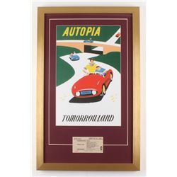 Disneyland's "Tommorowland" 17x27 Custom Framed Poster Print Display with Vintage Ticket