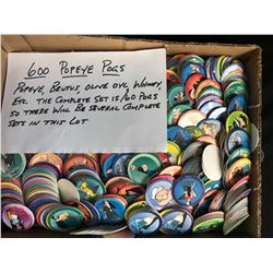 600 POPEYE POGS (INCLUDES SEVERAL COMPLETE SETS)