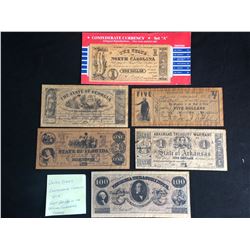 UNITED STATES CONFEDERATE CURRENCY  SET A  (EXACT REPLICAS)