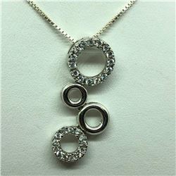 Sterling Silver Cubic Zirconia 6.20Gms Necklace (~length 40cm), Suggested Retail Value $180