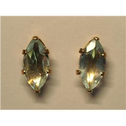 10K Aquamarine (app 0.95ct) Earrings. Retail $240