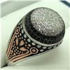 Image 1 : Sterling Silver Onyx Cubic Zirconia 6.85Gms Ring (~Size 10), Suggested Retail Value $200 (Estimated 